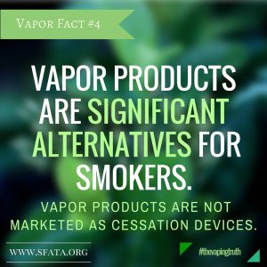 Vapor products are significant alternatives for Smokers. Vapor Products are not marketed as cessation devices, Vapor Shop Denver
